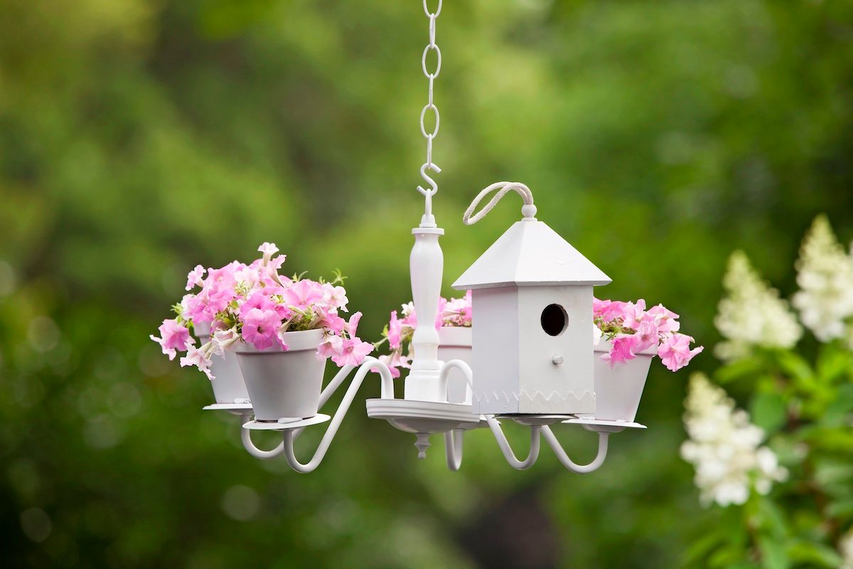 Chandelier Planter and Birdhouse Project