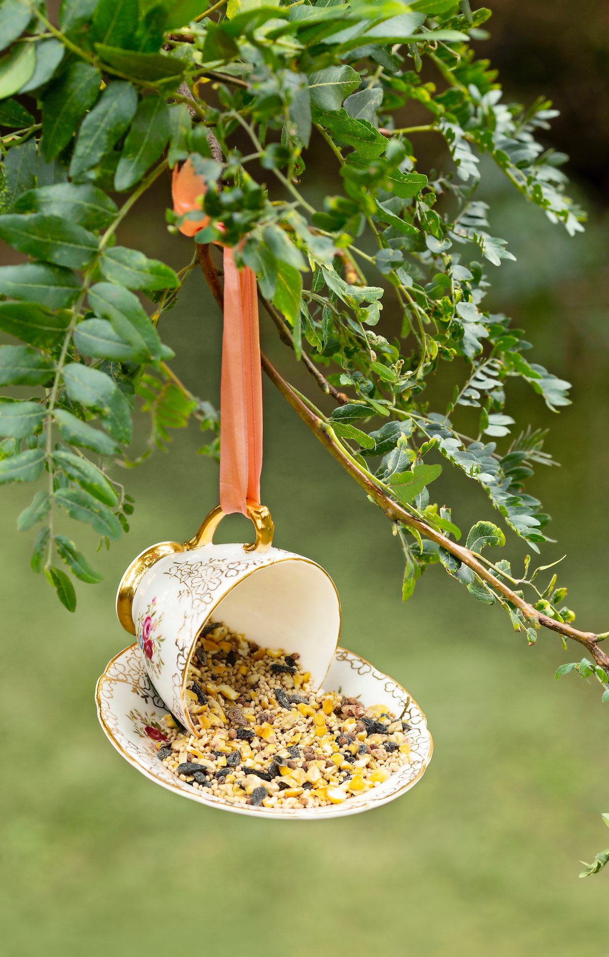 How to Make a DIY Birdfeeder and Bird House with Vintage China