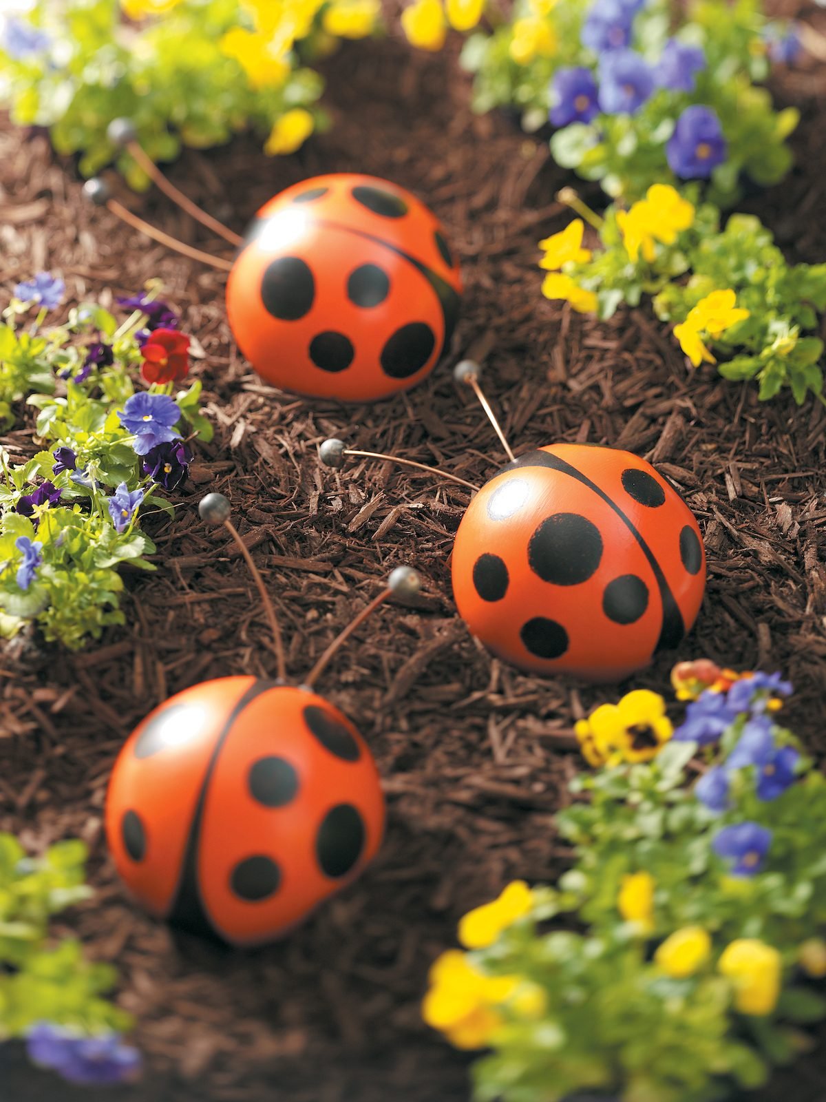 Bowling Ball Ladybug Garden Art